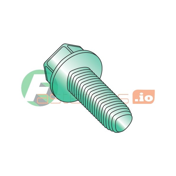 Newport Fasteners Thread Forming Screw, #6-32 x 3/8 in, Zinc Plated Steel Hex Head Slotted Drive, 10000 PK 497621 - main